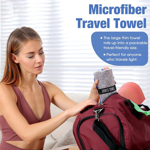 8 Pack Peryiter Microfiber Quick Dry Gym Towels, Odor-Free Absorbent Fiber, Fast Drying Working Out Towel for Men