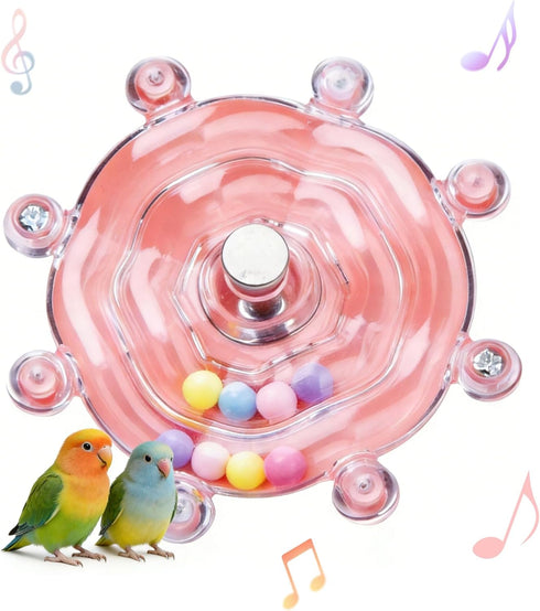Generic Parrot-Toy Interactive Spinner Rattle Bird-Toys for Parakeet-Cockatiel Bird Cage Accessory Relieves Boredom