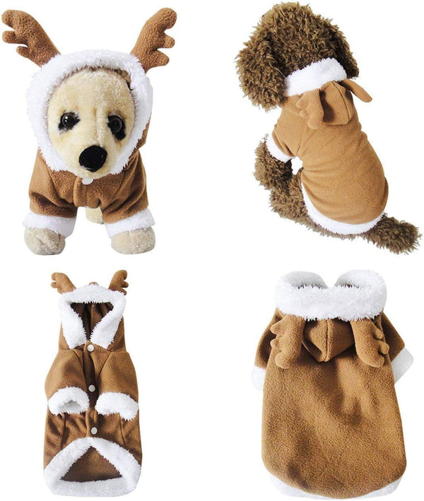 Mogoko Dog Cat Christmas Reindeer Costume, Funny Pet Elk Cosplay Dress, 3XL Size