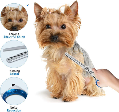 6.5 42 Laazar Pro Shears Thinning Pet Grooming Shear - Teeth Scissors for dogs cats and pets