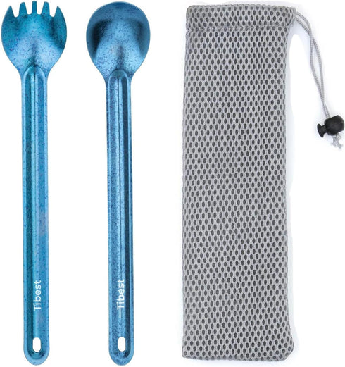 Titanium Spork Long Handle - Ultra Lightweight Camping Utensil for Backpacking, Hiking, Outdoors