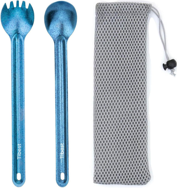 Titanium Spork Long Handle - Ultra Lightweight Camping Utensil for Backpacking, Hiking, Outdoors