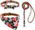 3PCS Bow Tie Dog Collar and Leash Set, Adjustable Plaid/Camo/Dots/Flower Bandanas with Bell for Small Dogs Puppies and