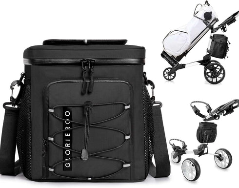 Golf Cart Cooler Bag - Insulated 12-Can Leakproof Soft Cooler with Multi-Pockets
