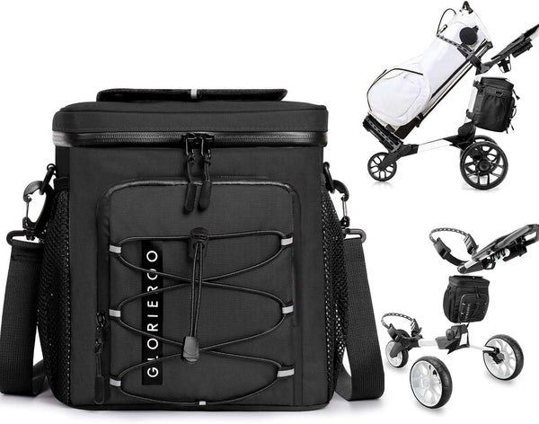 Golf Cart Cooler Bag - Insulated 12-Can Leakproof Soft Cooler with Multi-Pockets