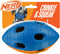 Nerf Dog 6in TPR Bash Crunch Football, Blue/Orange