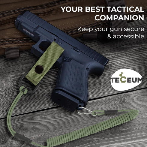 TECEUM Tactical Pistol Lanyard - 3+ Colors, Equipment Accessories for Military, Police, Security, Personal Use