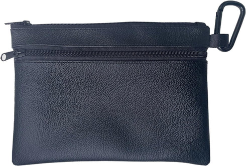 Golf Ball Pouch Tee Holder, Leather Waist Bag, Zippered Golf Accessory Pouch