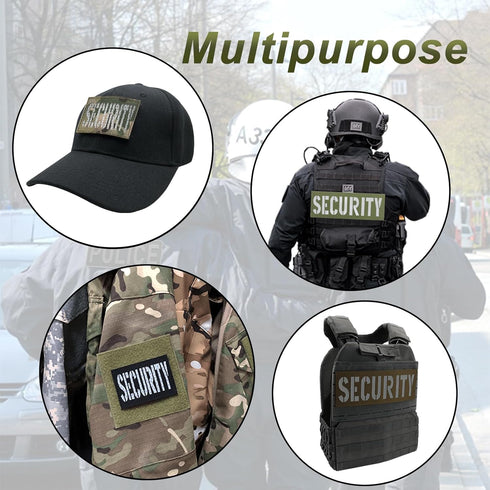 Large Security Patch Reflective Subdued 8.5x3 inches for Tactical Vest Jackets with Hook and Loop