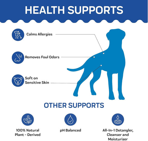 Innovet Pet Products All Natural Oatmeal & Honey Shampoo + Conditioner for Dogs, Cats & Small Pets - 16 Oz, Made in USA