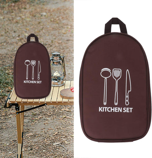 Set,Travel Camping Travel Cooking Utensils Bag,Camping Cooking Utensils Cookware Pouch Bag with Handle for BBQ Camp