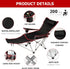 1-Pack, YSSOA Removable Footrest Reclining Camping Chair, Black