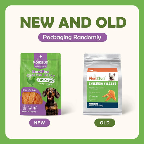 MON2SUN (21 -Pack 1) Chicken Jerky Dog Treats Made with Chicken Breast, High Protein & Grain Free, Training Treats