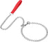 Metal Chain Heavy Duty Dog Leash, Chew Proof with Soft Handle for Large & Medium Pets, 4 ft. x 3.0 mm, Red