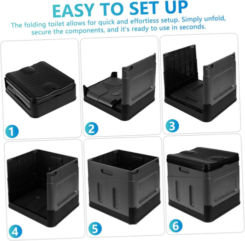 Cabilock Compact Folding Toilet for Travel - Portable Outdoor Potty