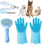 Bygytyo Pet Washing Bathing Grooming Gloves - 3 in 1 Hair Remover Brush and Nail Clippers Kit