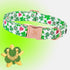 Elegant little tail Green Clover Dog Collar, St Patrick's Day Holiday Pet Collar, Adjustable Cute Puppy Collar for
