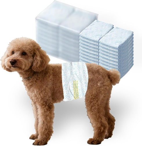 MCJAOHJG Male Dog Diapers,Dog Diapers Male Disposable with Wetness Indicator,50 Count,Medium,Super Absorbent Leak-Proof