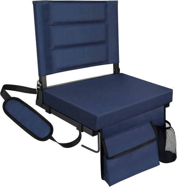 Stadium Seats with Back Support,Bleacher Chairs with Cushion, Portable Folding Stadium Chair