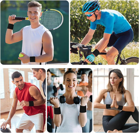 Aucuu Set Sports Wristband for Men & Women, Sports Wristband Absorbent Sweatbands Head Wrist Hand Sweatband Headband