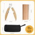 Wooden Deshedding Brush & Nail Clipper for Dogs Cats, 2-in-1 Grooming Kit for Short/Long Hair with Storage Box