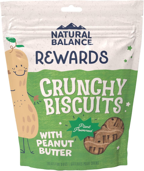 Natural Balance Limited Ingredient Rewards Crunchy Biscuits, Vegetarian Dog Treats, Peanut Butter Recipe, 14 Ounce