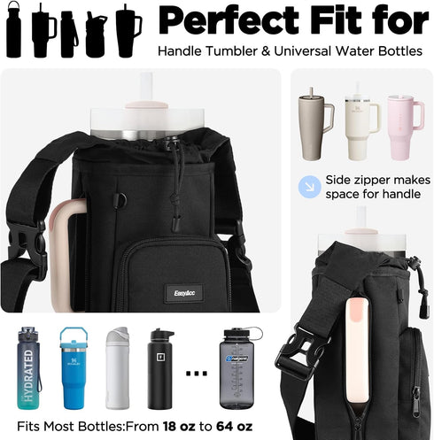 5X 5 EasyAcc Magnetic Gym Bag, Upgraded Super Strong Magnetic Gym Water Bottle Bag Holder Carrier, Built-in Magnets