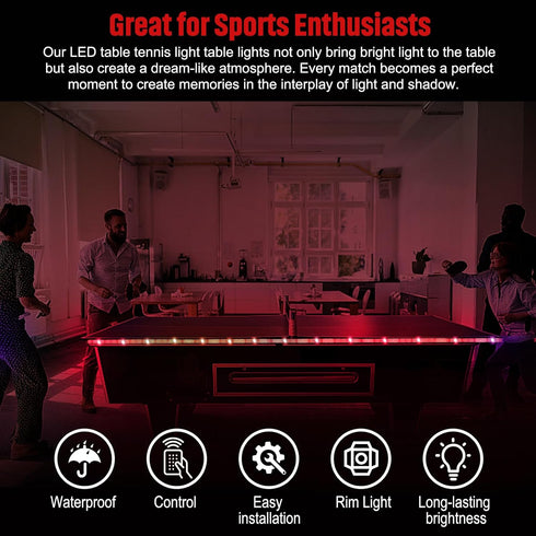 14 Ft&13 Table,16 LED Ping Pong Table Light&Net Light, Ft Light Net for Ping Pong Table&Net Color Change, Durable