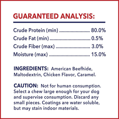 Pet Factory American Beefhide Dog Chew Treats, 5" Chip Rolls, Chicken Flavor, 8 Count/1 Pack