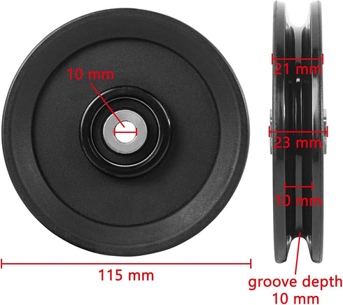 Luwint 4.5” Bearing Pulley Wheel, Replacement Parts for Home Gym System Equipment Cable Machine
