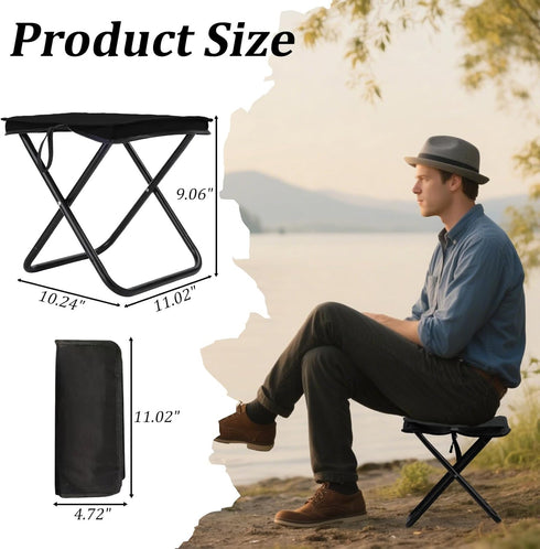275lbs, (1 Camping Stool Portable Pocket Handbag Stool, Collapsible Chair Folding Stool for Adults Holds Small Camp