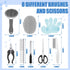 9 Pcs Dog Grooming Brush Shedding Kit Self Cleaning Slicker Dog Brush Shedding and Flea Comb Nail Clippers and File Pet Grooming Brush with Adjustable Strap Scissors for Cat Pet (Classic