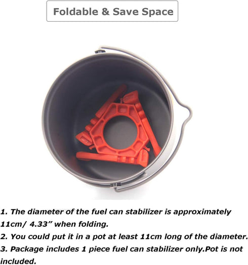 Fuel Can Stabilizer Canister Stand - Gas Tank Bracket Stove Standard Bottle Shelf Tripod Folding (Orange)