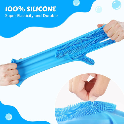 Pecute Pet Grooming Gloves Large, Heat Resistant Cat Bathing Gloves with High-Density Teeth for Washing and Massaging