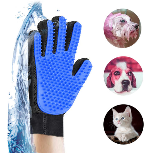Pet Grooming Glove, Comfortable Brush Glove for Dog, Cat, Rabbit, Perfect Hair Remover for Short and Long Fur