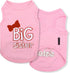 Parisian Pet Dog T-Shirt with Embroidered 'Big Sister', Breathable, Sleeveless Pet Vest, Machine Washable Pink Dog