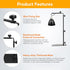 15-36 Inch HealSmart Reptile Metal Lamp Stand Adjustable Floor Light Holder, Heating Light Landing Bracket, for Dome