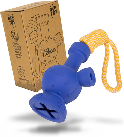 Dog Tug Toy with Rope, Treat Dispensing Dog Toy for All Sizes, Fun Rubber Toy with Tug-A-War Shape