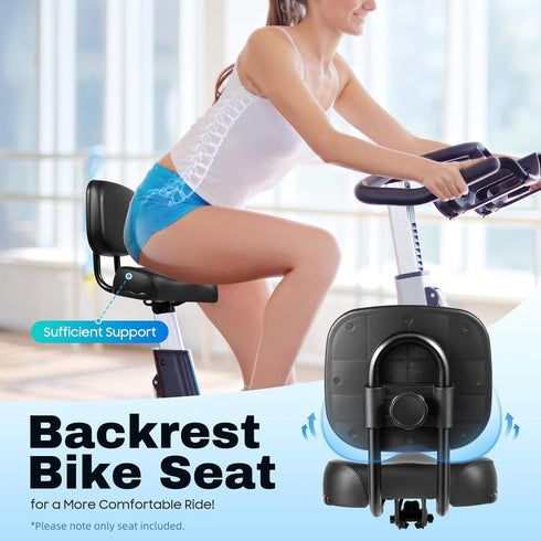 Bicycle Saddle, Wide Comfort Electric Tricycle Bike Bicycle Saddle Seat Pad with Back Rest,Adjustable Height,High