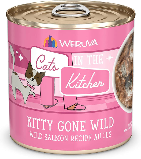 Weruva Cats in The Kitchen, Kitty Gone Wild Wet Cat Food, 10oz Can, Pack of 12