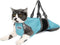 Cinf Cat Nail Clipping Cleaning Grooming Restraint Bag, No Scratching for Bathing, Nail Trimming, Examining (Blue, M)