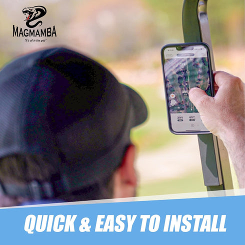 Magmamba Link Magnetic Phone Holder for Golf Cart and Metal Surfaces Portable Hands-Free Phone Mount, Universal Fit