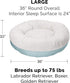 Furhaven Replacement Donut Dog Bed Cover, Plush & Diamond Print Calming Cuddler, Machine Washable, Aqua, Large