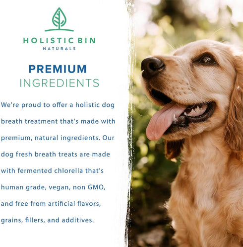 Canine Chlorella Tablets, Natural Dog Breath Freshener & Immune Booster Supplement, 100 Vegan Tablets
