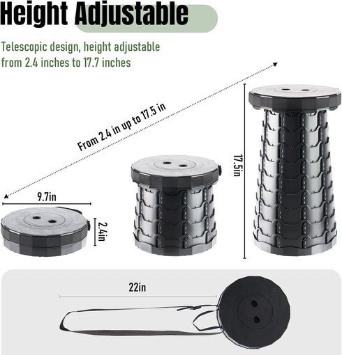 Set 2, Doseno Upgraded Foldable Stool Thickened of Portable Collapsible Stool Retractable Stool, Foldable Portable