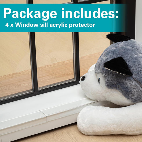 1 Set 2 Pcs Clear Window Sill Protector, 29.5'' x 3.25'' Strong Transparent Protection Against Dog Claw Scratching