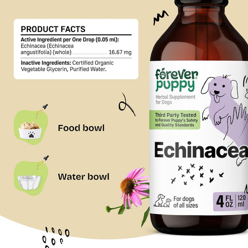 Echinacea for Dogs, Immune Supplement for All Breeds, Liquid Vitamins for Pets - 4 oz