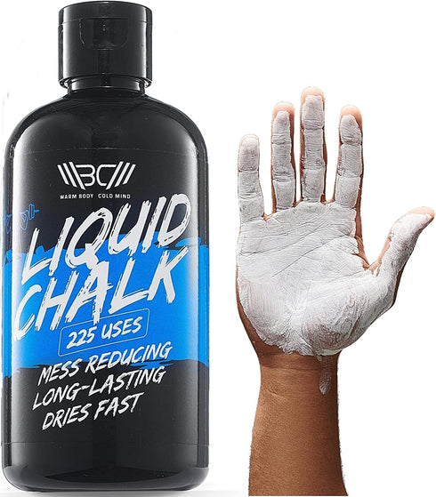 WARM BODY COLD MIND Mess Free Liquid Chalk, Gym Chalk for Weightlifting, Gymnastics, Climbing, Powerlifting