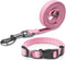 Pink Dog Collar and Leash Set for Medium Dogs, Soft and Breathable, Adjustable with Quick Release Buckle