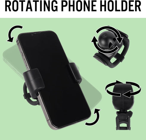 Golf Push Cart Phone Holder - Silicone Phone Mount Compatible with Clicgear, Sun Mountain, and More